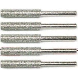MTP Tm Pack of 5 5/32" Diamond Chainsaw Sharpener Burr Stone File Fits Dremel Craftsman Chicago Black & Decker Husqvarna Ryobi Echo Poulan Gas/Electrical Chain Saw