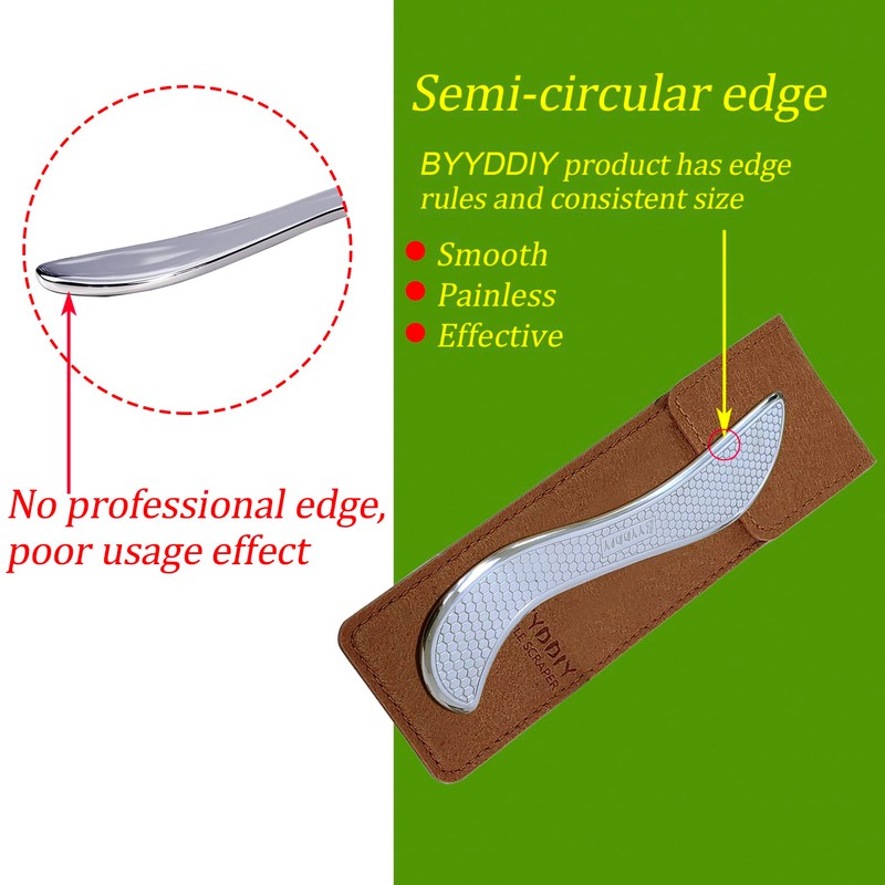 BYYDDIY 2 in 1 Stainless Steel GuaSha Muscle Scraper Tools