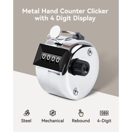 Anyongora Clicker Counter, 2 Pack Handheld Tally Counter with Four-Digit Mechanical Clicker, Portable Metal Counting Clicker with Nylon Lanyard for Golf, Sports, and Events