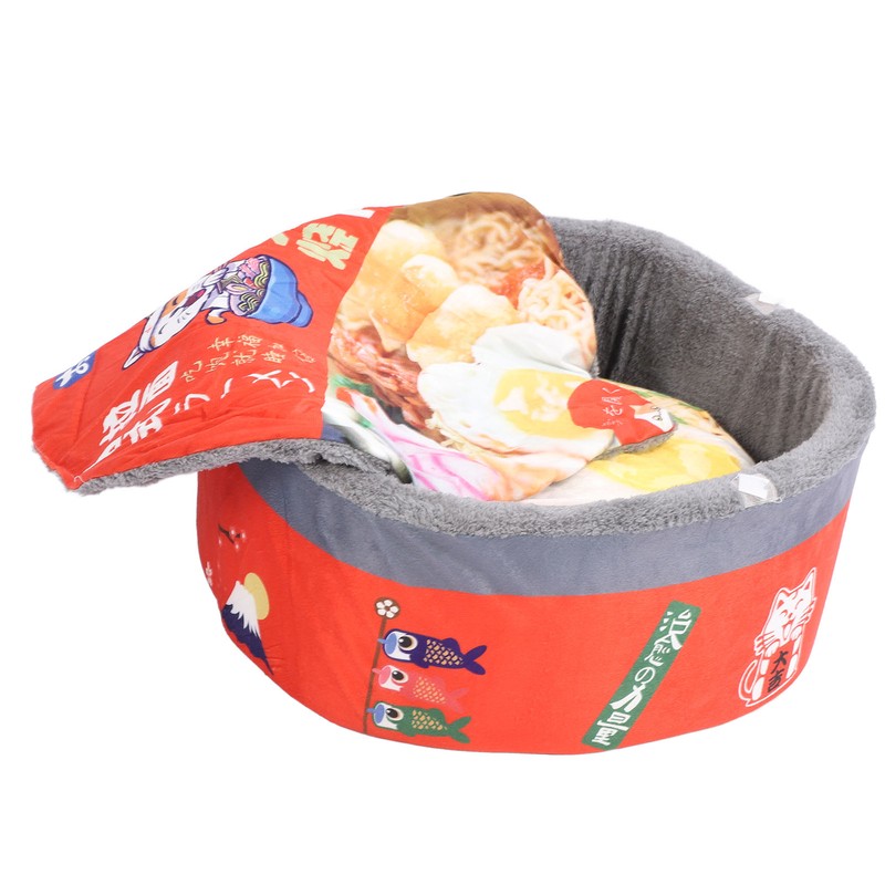 Noodle Box Cat Bed Japanese Style Semi Enclosed Soft Comfortable