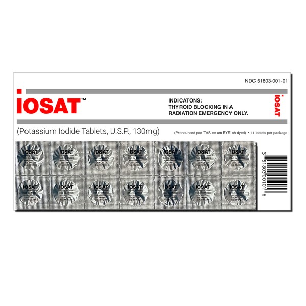 IOSAT Potassium Iodide Tablets - 14 130mg tablets
