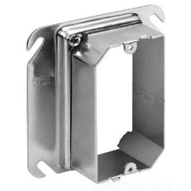 Steel City 52CADJ Adjustable Mud Ring, 4 in L x 4 in W x 2-1/8 in D, Steel, 1/2 to 1-1/2 in Raised