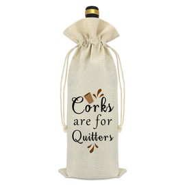 Coworker Leaving Gift Wine Bag with Drawstrings Friends Friendship Going Away Goodbye Farewell Gifts for Wine Lover Retirement Gift for Women Men Dad Uncle Reusable Bottle Bags