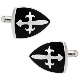 Cuff-Daddy Cross Shield Stainless Steel Cufflinks with Presentation Box