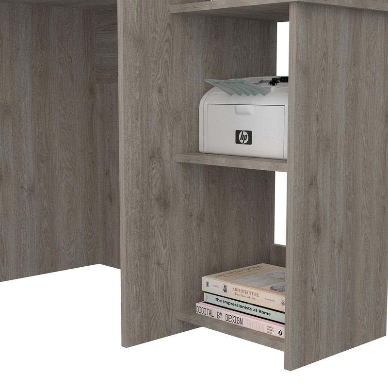 Tuhome Versalles Writing Desk with Two Superior Shelves, Five Side