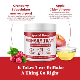 Cranberry for Dogs - 480 Scoops UTI Treatment Powder - Urinary Tract Health Supplement - Bladder Support, Dog UTI, Bladder Stones, Incontinence Support