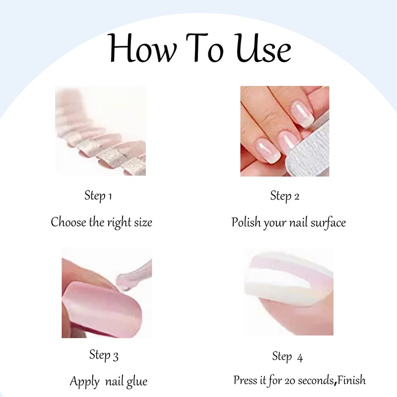 MERVF Toe Nail Press ons Toenails Fake Toe Nails White