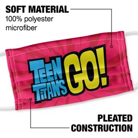 Popfunk Teen Titans Go! Logo Pattern 1-Ply Reusable Face Mask Covering, Unisex