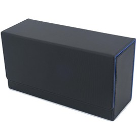 Hiro World Trade Deck Case, 1 Piece, PSA BGS 1/4 Screw Down Compatible PU Leather Trading Card Case (Large Blue Size)