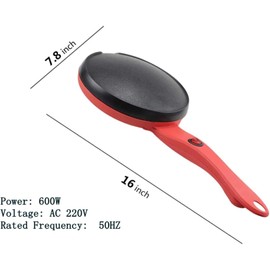 8" Electric Crepe Maker, Portable Crepe Maker Cordless Crepe Pan Maker Griddle Crepe Pan with Non-Stick Coating for Crepes, Blintzes, Pancakes, Bacon, Tortillas