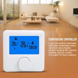 Digital LCD Display Two Wire 2 Wire Thermostat, Room Thermostats for Central Heating Temperature Control for Central Heating Programmable Thermostat Temperature Controller