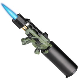 Magshion Small Butane Torch Lighter with Adjustable Flame Refillable Kitchen Cooking Blow Torch for Creme Brulee Windproof Baking Torch with Safety Lock, Camouflage (Gas Not Included)