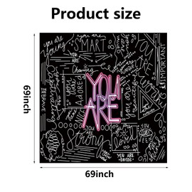 Shower Curtain for Bathroom - Quote You are Shower Curtain Liners, Waterproof Cute Lightweight Standard Size Shower Curtains - 70 x 70 Inch/Black