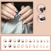 RIICFDD Medium Length Press on Nails Coffin Fake Nails White
