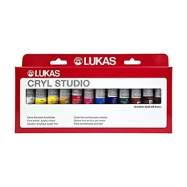 LUKAS Cryl Studio Acrylic Paints Cardboard Case 20ml - 12 Assorted Colours