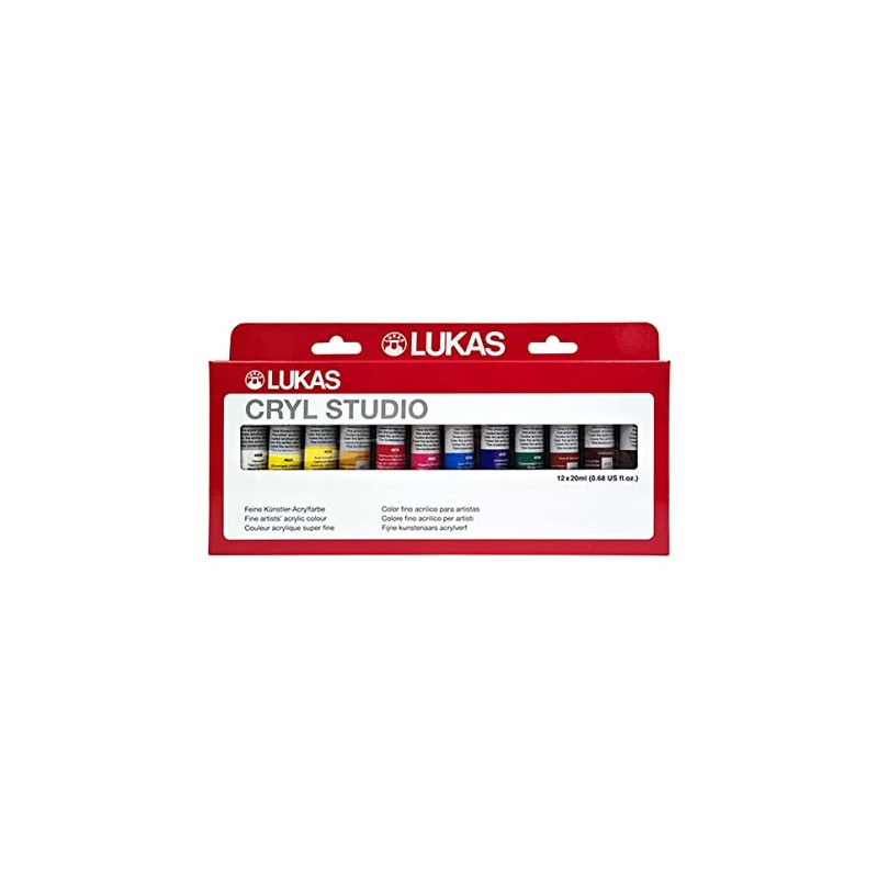 LUKAS Cryl Studio Acrylic Paints Cardboard Case 20ml - 12