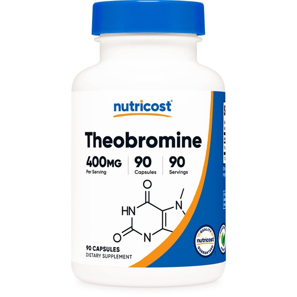Nutricost Theobromine 400mg, 90 Vegetarian Capsules - Gluten Free, Non-GMO