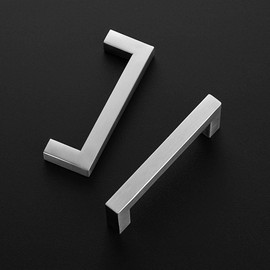 Ravinte 1 Pack Stainless Steel 3-3/4 Inch Cabinet Pulls Brushed Nickel Kitchen Cabinet Handles Square Kitchen Hardware for Cabinet Come with Screwdriver