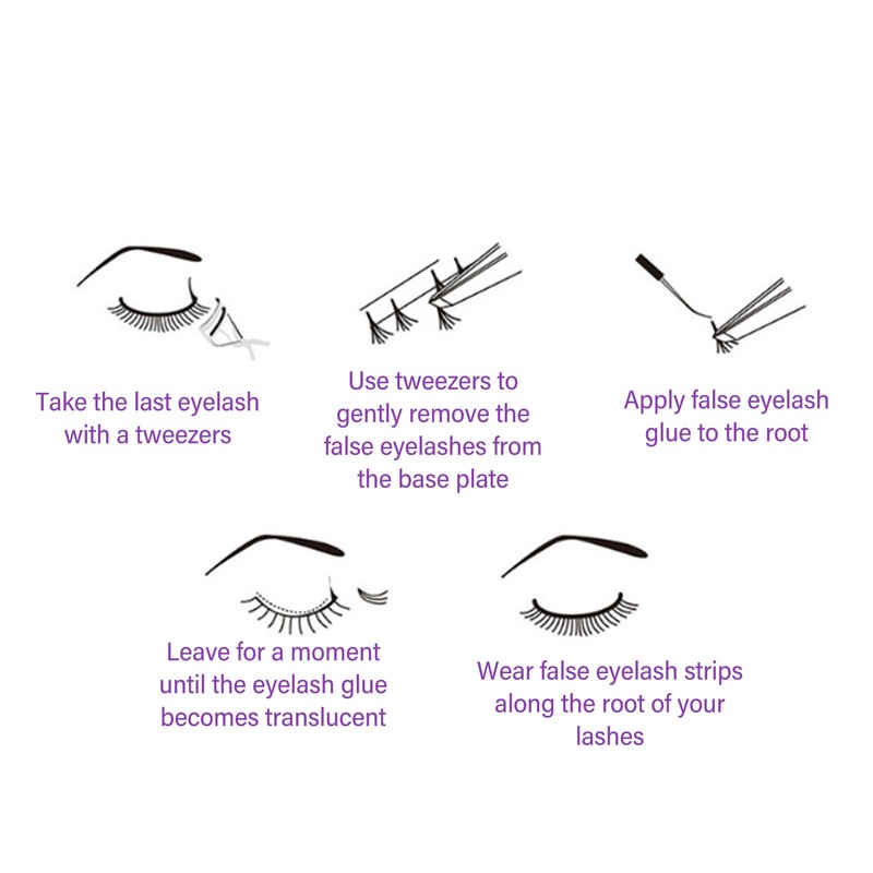84 Clusters 14mm False Eyelashes D Curly Dense Hair DIY