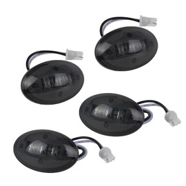 x xotic tech LED Side Fender Marker Mount Clearance Light Smoked Full Kit Dually Bed Replacement, Compatible with Ford F250 F350 F450 F550 1999-2010 Super Duty Aftermarket, Front Amber/Rear Red, 4pcs