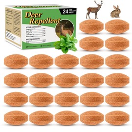 Pblovylu 24 Pack Deer Repellent Balls Rabbit Repellent Outdoor Deer Deterrent for Plants Flower Vegetable Tree, Deer Rabbit Repeller Keep Deer Rabbit Out of Lawn Garden