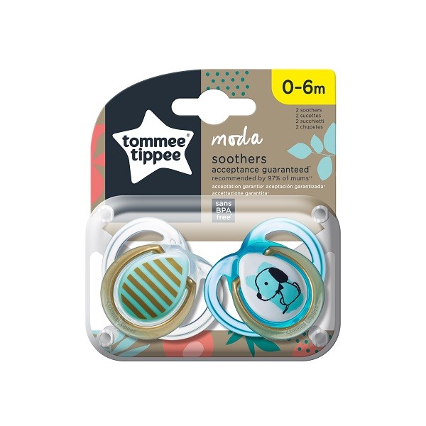 Tommee Tippee Moda Soothers (0-6m) – Boy 2pcs