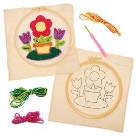 Baker Ross FN119 Punch Needle Starter Kit - 1 Kit, Learn to Sew Starter Kits for Beginners, Learn Embroidery