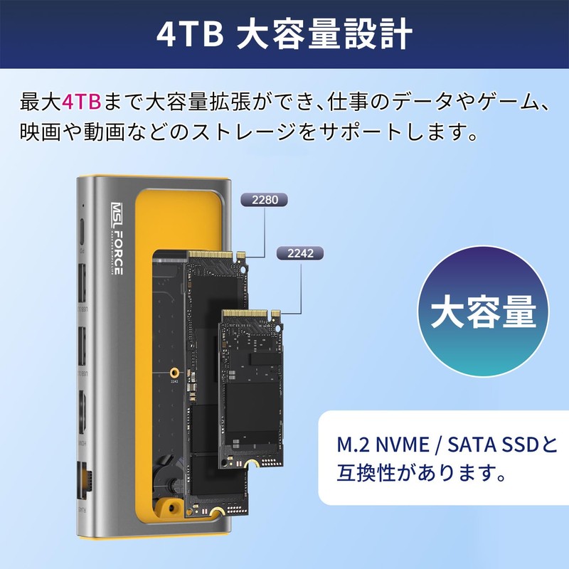 Japanese Small Business MSL FORCE M.2 SSD External Case, 6-in-1