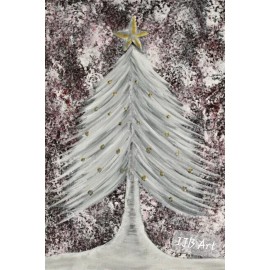 Va Artist Art Holiday Designed Postcard Card Picture Set- White Christmas Tree
