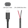 USB C to 2 Pin Bare Wire Open End Power
