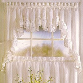 United Curtain Estados Cortina de Encaje para Cama Doble Creciente Viena, 152,4 x 38,1 cm, Beige