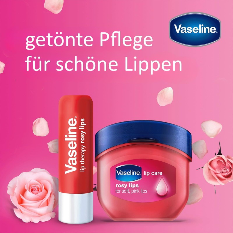 Vaseline Lip Therapy Rosy, Tinted Lip Balm, Lipstick with Almond