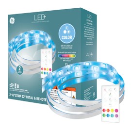 GE LED+ Color Changing LED Light Strip with Remote, 13W, Music Syncing Strip Light, 32ft