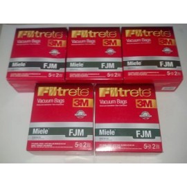 Miele 25 Miele Type FJM Premium HEPA Filtration Canister Vacuum Cleaner Bags + 5 Mo...