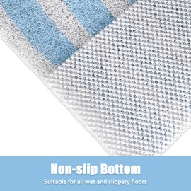 Non Slip Shower Mat, 24x24 Inch, Soft Comfortable Shower Floor Mat with Drain, PVC Loofah Bath Mat for Shower, Bathroom and Wet Areas, Quick Drying Easy Cleaning