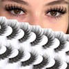 Veleasha False Eyelashes Wispy Faux Mink Lashes Fluffy Handmade Fake