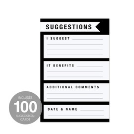 Suggestion Card / 100 Suggestion Box Cards/Workplace Improvement Suggestion Cards / 4 x 6 Inches