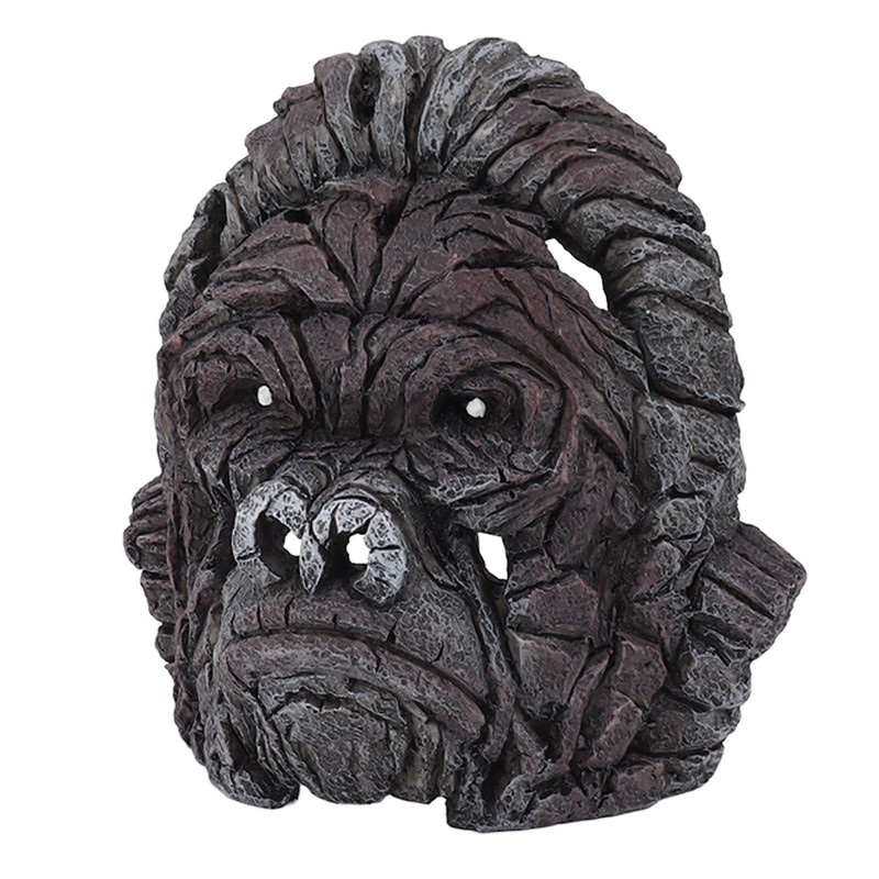 Gorilla Head Sculpture 6.3in Animal Head Figurine Resin Hollow Out