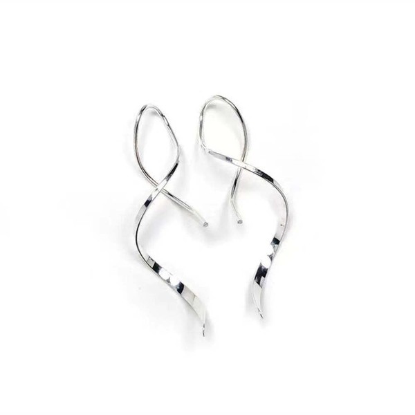 LM.aoruiz Spiral Threader Earrings, 925 Sterling Silver, Drop Dangle Handmade
