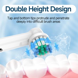 Toothbrush Heads Electric for Oral-B Pro Precision Clean, X-Shape, Angled Bristles, Pack of 8, White