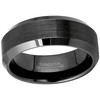 Jewelry Avalanche Gunmetal Tungsten Carbide Wedding Band - Brushed Beveled