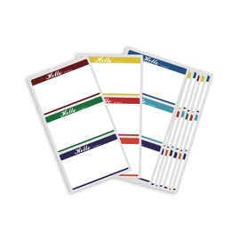 MFLABEL® Colorful Plain Name Tag Labels 200 Stickers Star Name Labels 3 1/2 X 2 1/4 Name Tag Stickers for Office, Meeting, School and Home