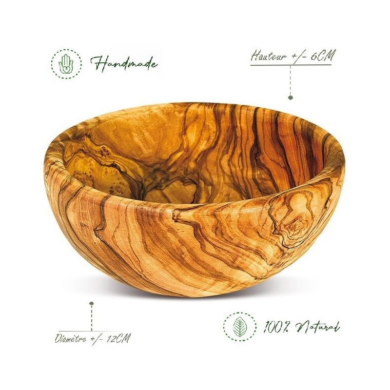 Zerazi | Olive Wood Bowl | Diameter approx. 12 cm