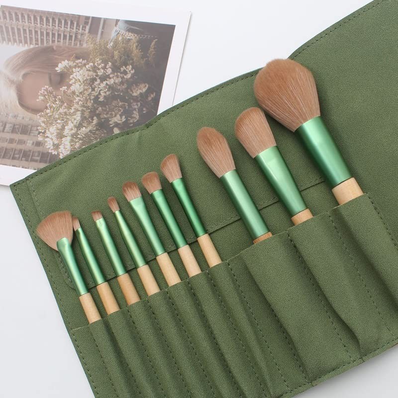 Pincel de maquillaje 10 juegos herramientas belleza con bolsa universal