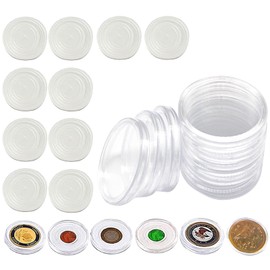 BLMHTWO 10 Pieces Coin Holder 46mm Coin Capsule Coin Case with Foam Gasket Storage Professional Silver Dollar Coin Holder Container for Collectors Silver Coin Collection Supplies Fit 6 Sizes