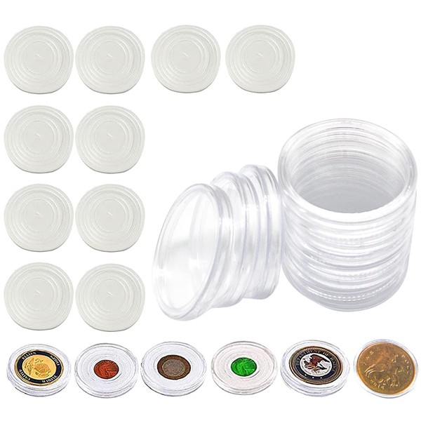 BLMHTWO 10 Pieces Coin Holder 46mm Coin Capsule Coin Case