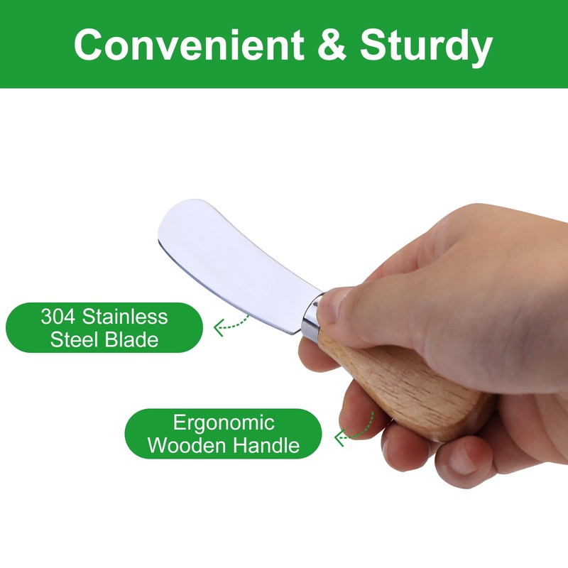 ProudMoore 10 Pcs Cheese Spreader Knives, Mini Butter Spreader with