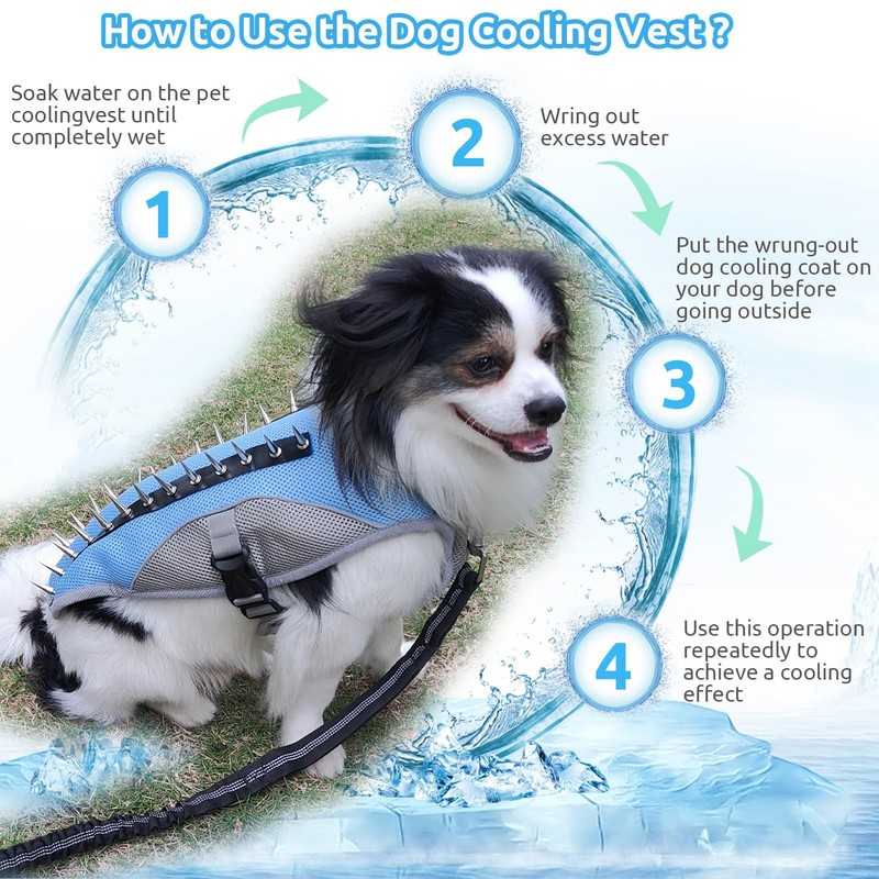 Dog Cooling Vest Summer Harness for Small Medium Reflective No