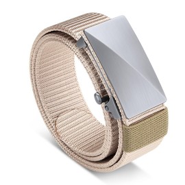 VANNANBA Mens Nylon Ratchet Belts with Automatic Slide Buckle,Mens Durable Invisible Elastic Belts for Golf Jeans Casual Hiking