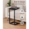 VAGUSICC C Shaped End Table, Adjustable Height Side Table for